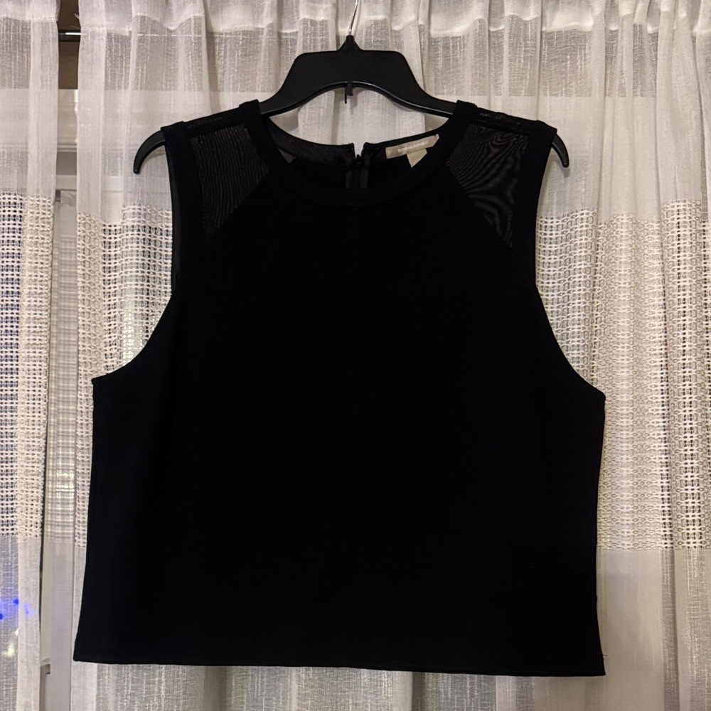 Banana Republic Black Mesh Detail Tank Top